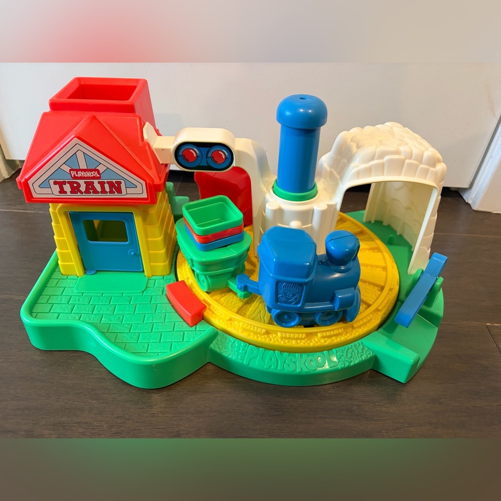 Vintage RARE 1990s Playskool Colorful Train Playset